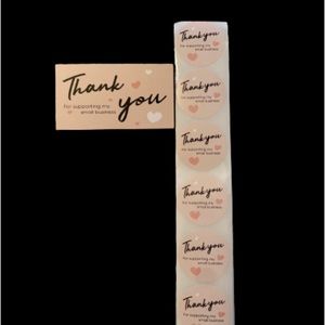 NEW 25 Thank you for supporting my small business cards and 25 matching stickers